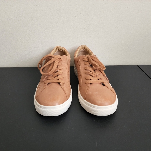 Lucky Brand Laurina Brown Cream Leather Fashion Sneakers Women's Shoes Size 9.5 - Picture 6 of 11